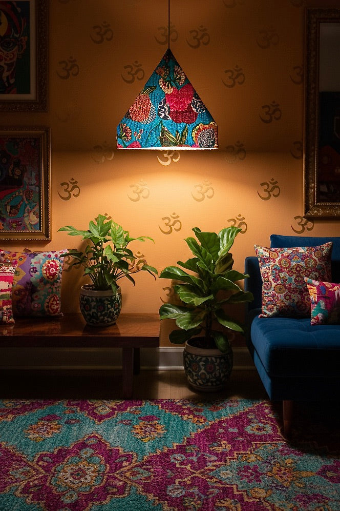 PYRAMID FESTIVAL LIGHTS - BLUE - Hanging Pendant Lights with Dimmer cord