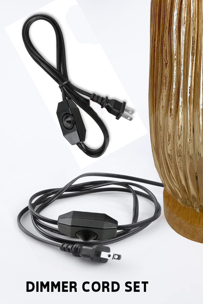 GOLDEN LOTUS BUD Iridescent Glass Table lamp with dimmer cord set