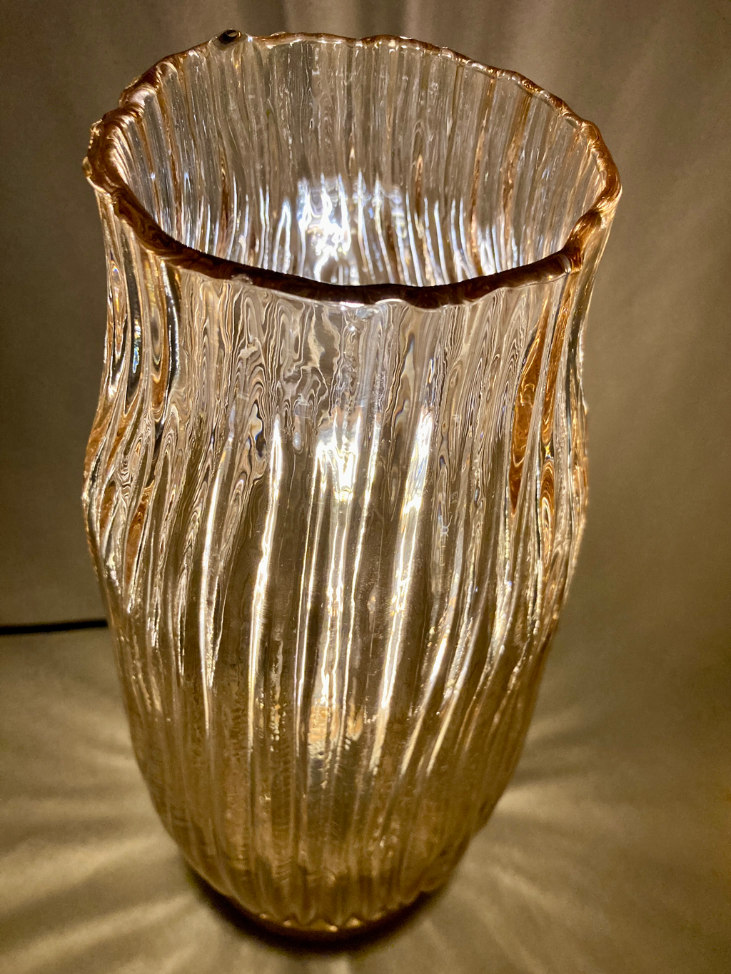 GOLDEN LOTUS BUD Iridescent Glass Table lamp with dimmer cord set