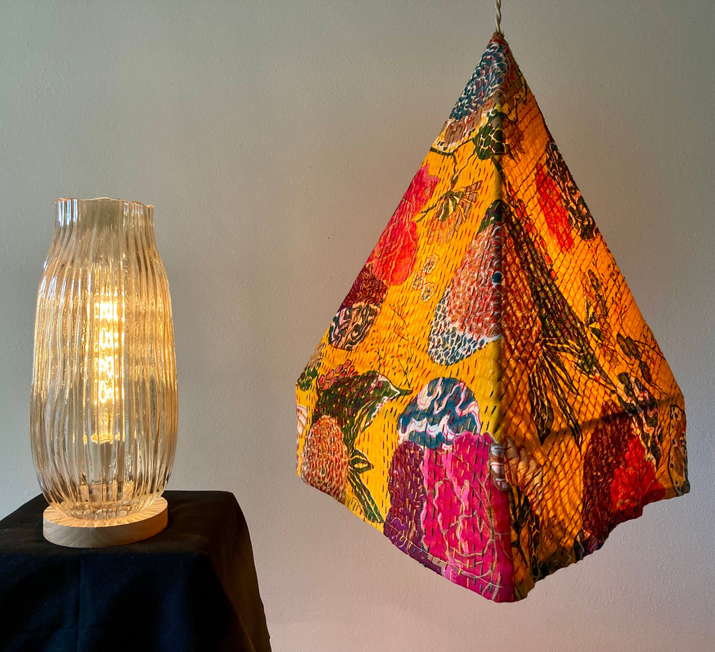 PYRAMID FESTIVAL LIGHTS - GOLD - Hanging Pendant Lights with Dimmer cord