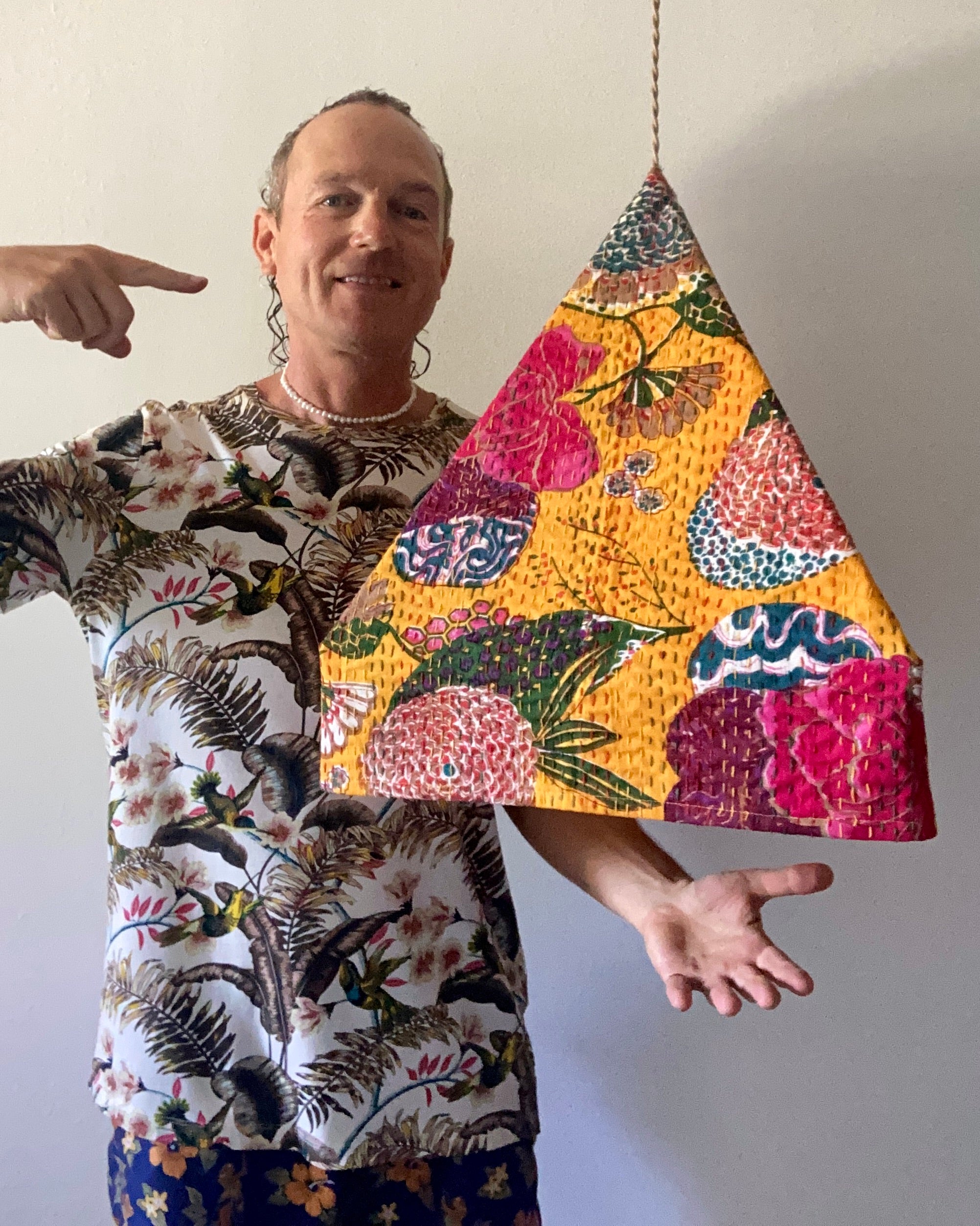 PYRAMID FESTIVAL LIGHTS - BLUE - Hanging Pendant Lights with Dimmer cord