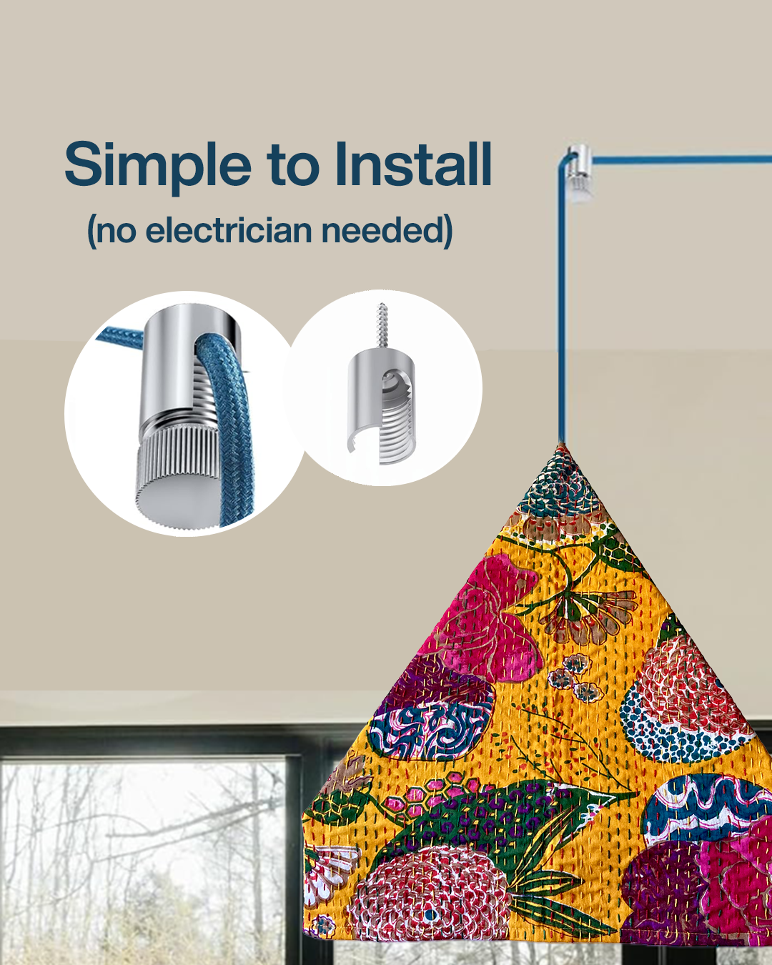 PYRAMID FESTIVAL LIGHTS - TANGERINE - Hanging Pendant Lights with Dimmer cord