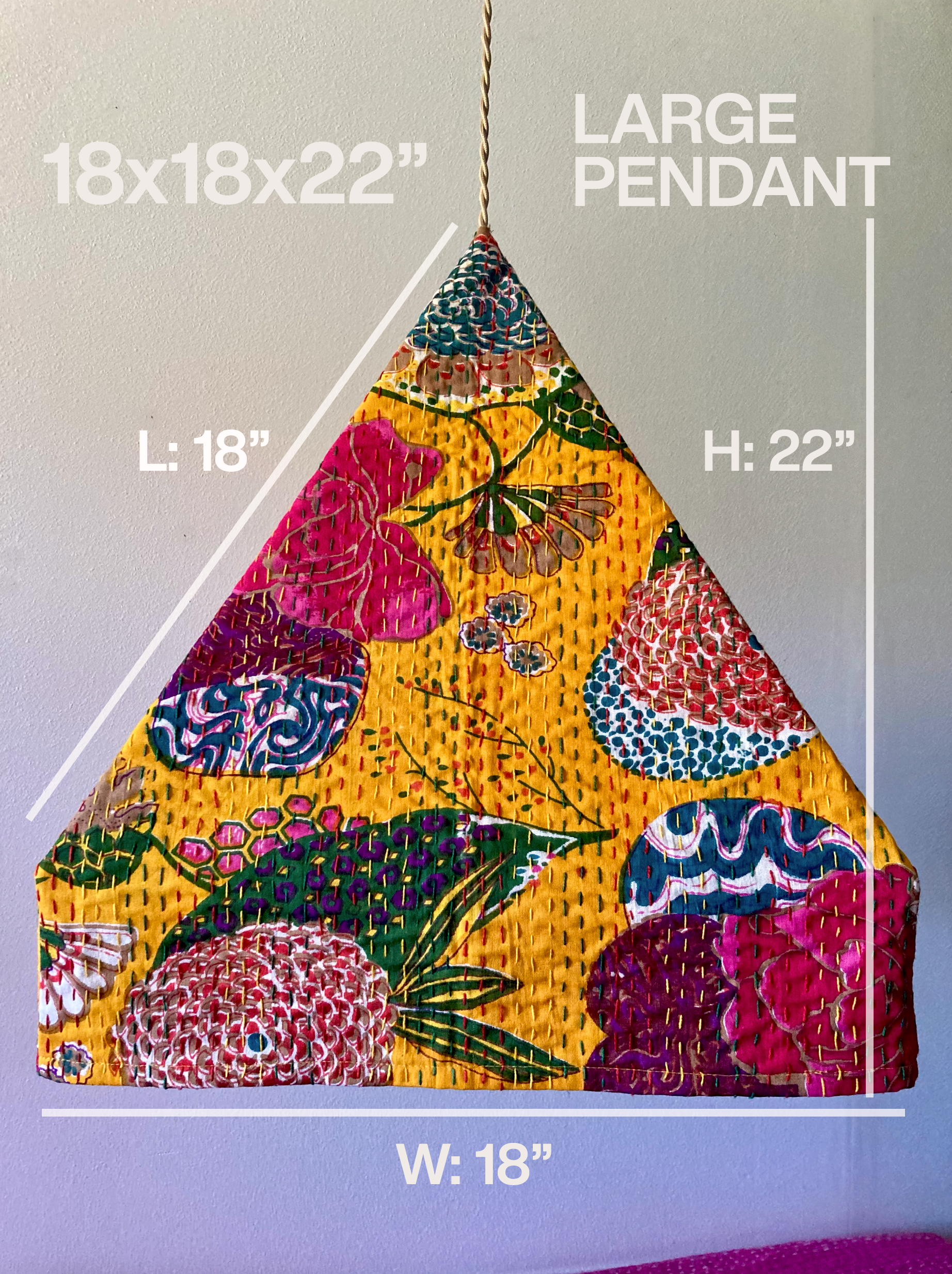 PYRAMID FESTIVAL LIGHTS - GOLD - Hanging Pendant Lights with Dimmer cord