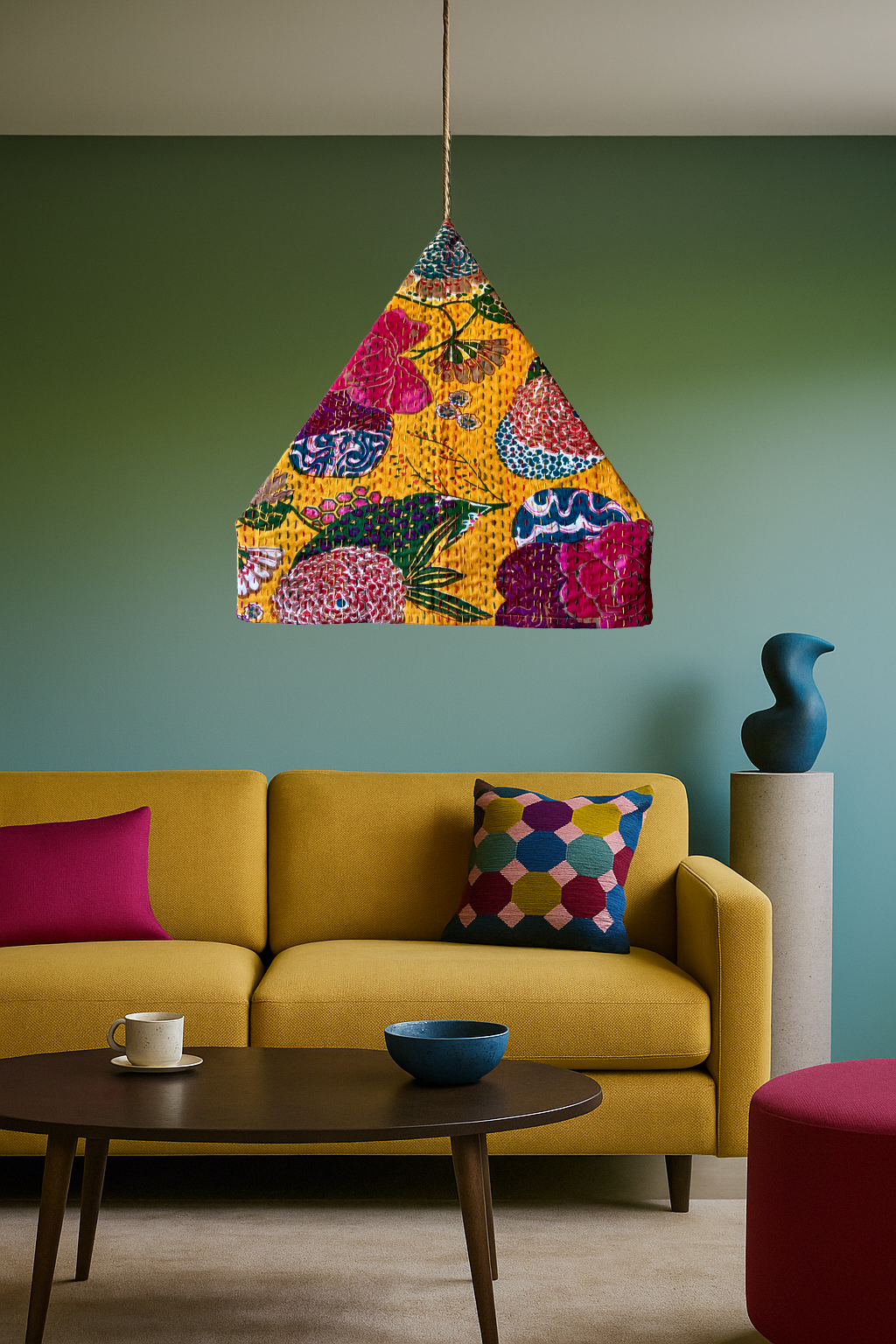 PYRAMID FESTIVAL LIGHTS - GOLD - Hanging Pendant Lights with Dimmer cord