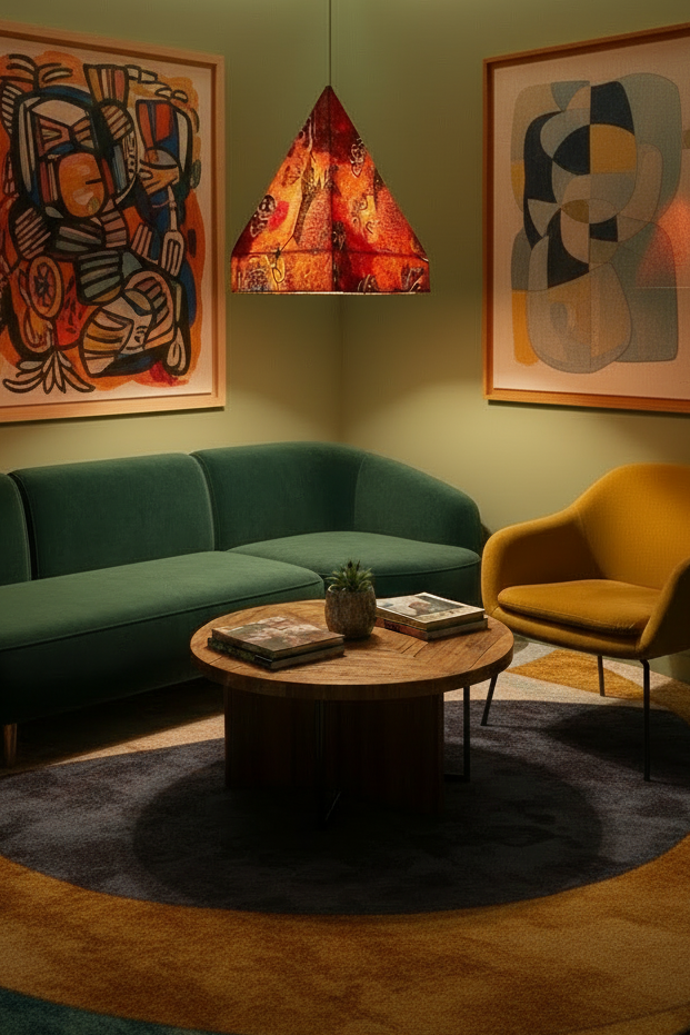 PYRAMID FESTIVAL LIGHTS - GOLD - Hanging Pendant Lights with Dimmer cord