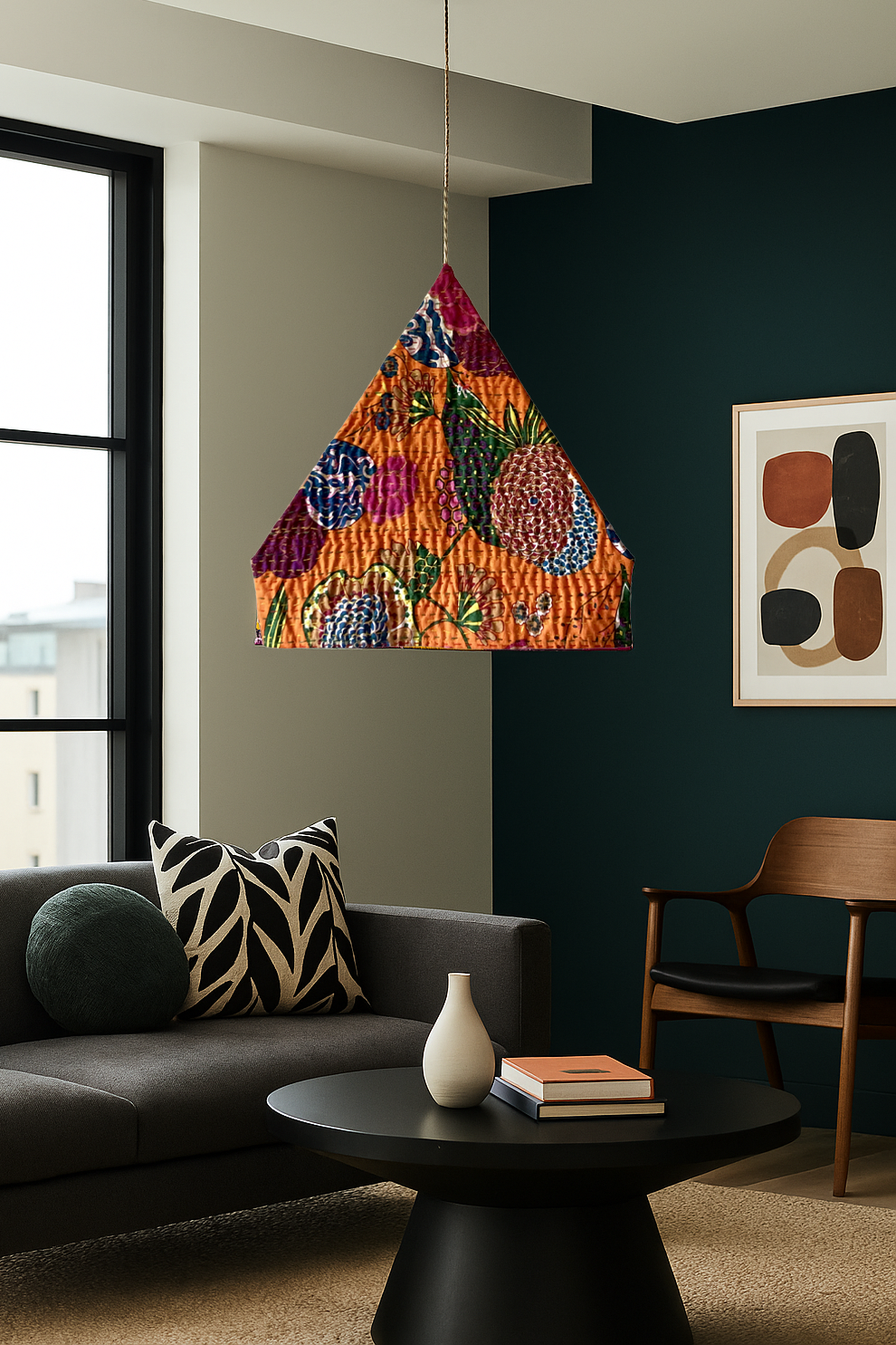 PYRAMID FESTIVAL LIGHTS - TANGERINE - Hanging Pendant Lights with Dimmer cord